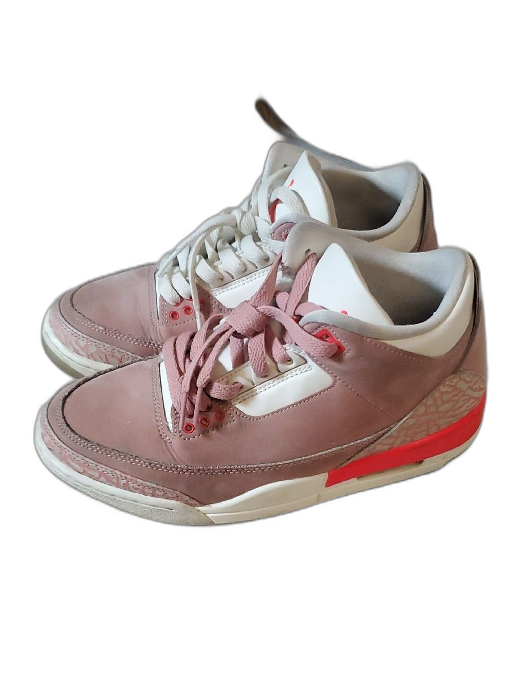 Jordan Women's Pink and White Retro Sneakers Size 7